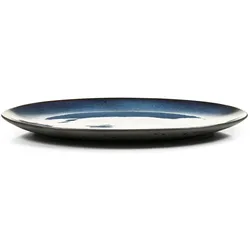F&R, Serviergeschirr, Platte oval 45x34 cm Steinzeug Schwarz/Dunkelblau