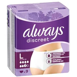 Always Discreet Inkontinenz Höschen »Discreet« Größe L EU 44 - 54 9 Stück