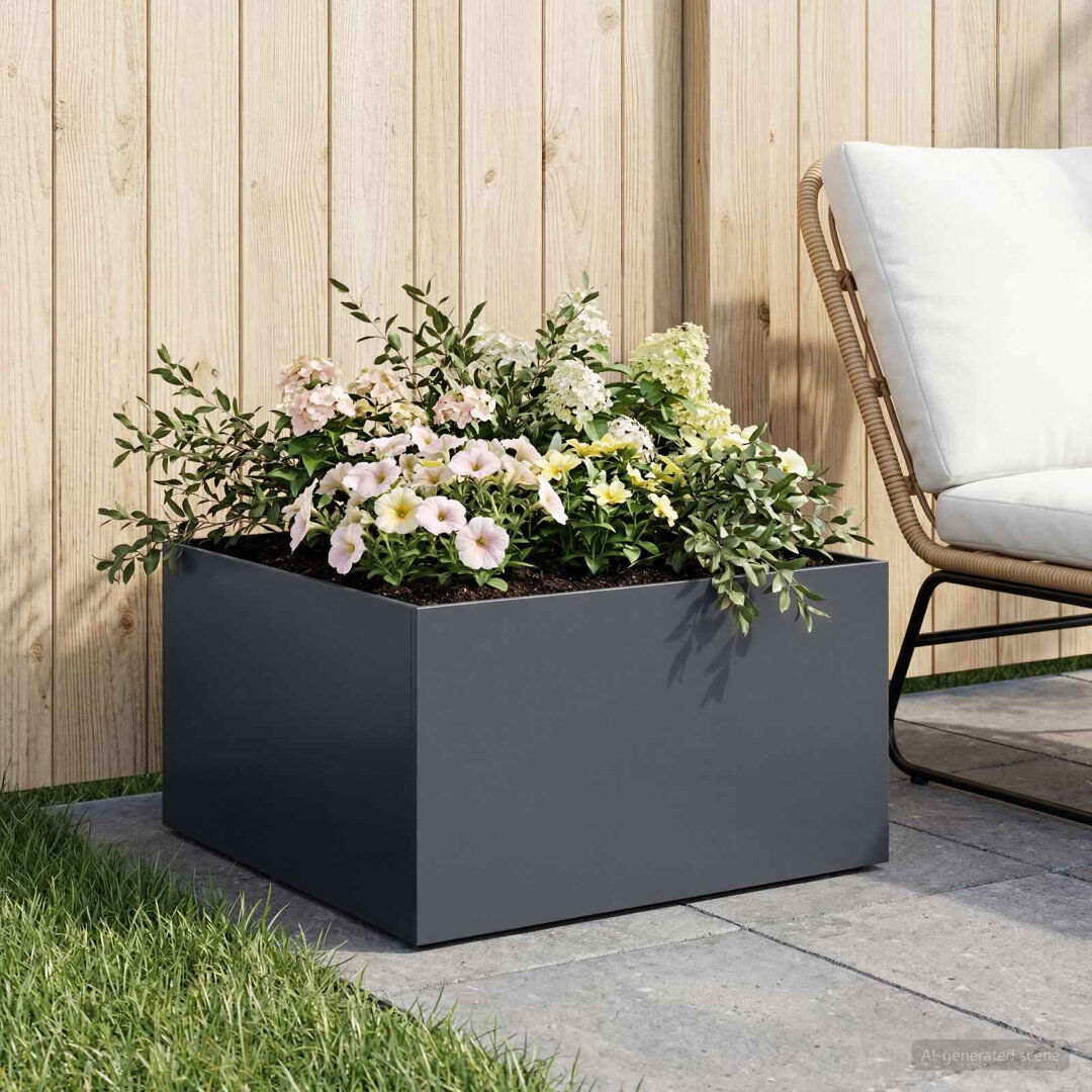 Borough Wharf Planter Anthracite 30cm H x 40cm W x 40cm D