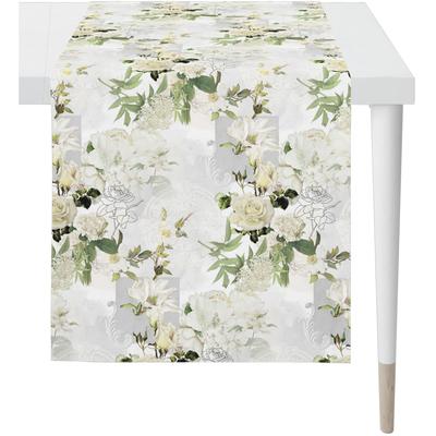 Tischläufer APELT "6721", weiß, B:140cm L:48cm, Baumwolle, Polyester, Tischdecken