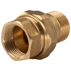 Messing Gewinde-Fitting Verschraubung gerade flachdichtend 3/4" IG - 3/4"AG (DN 20) - schwere Ausführung
