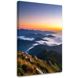 LEINWANDBILD Berglandschaft Sonnenuntergang 60x90cm