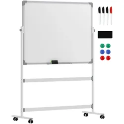 WHITEBOARD,120 x 90 cm, magnetisch, drehbar, mobil, inkl. Marker & Schwamm