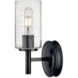 Elstead Lighting, Gartenbeleuchtung, Elstead Collier Wandleuchte E27 Schwarzes Oxid Glas mit Luftbläschen (E27)
