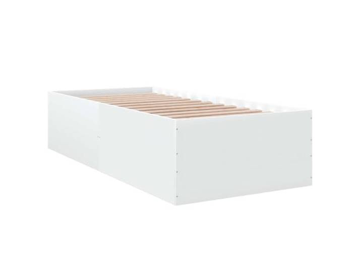 KTHLBRH Bettgestell, weiß, 80 x 200 cm Technisches Holz, feste Latten, 140 kg Tragkraft, minimalistisches Design