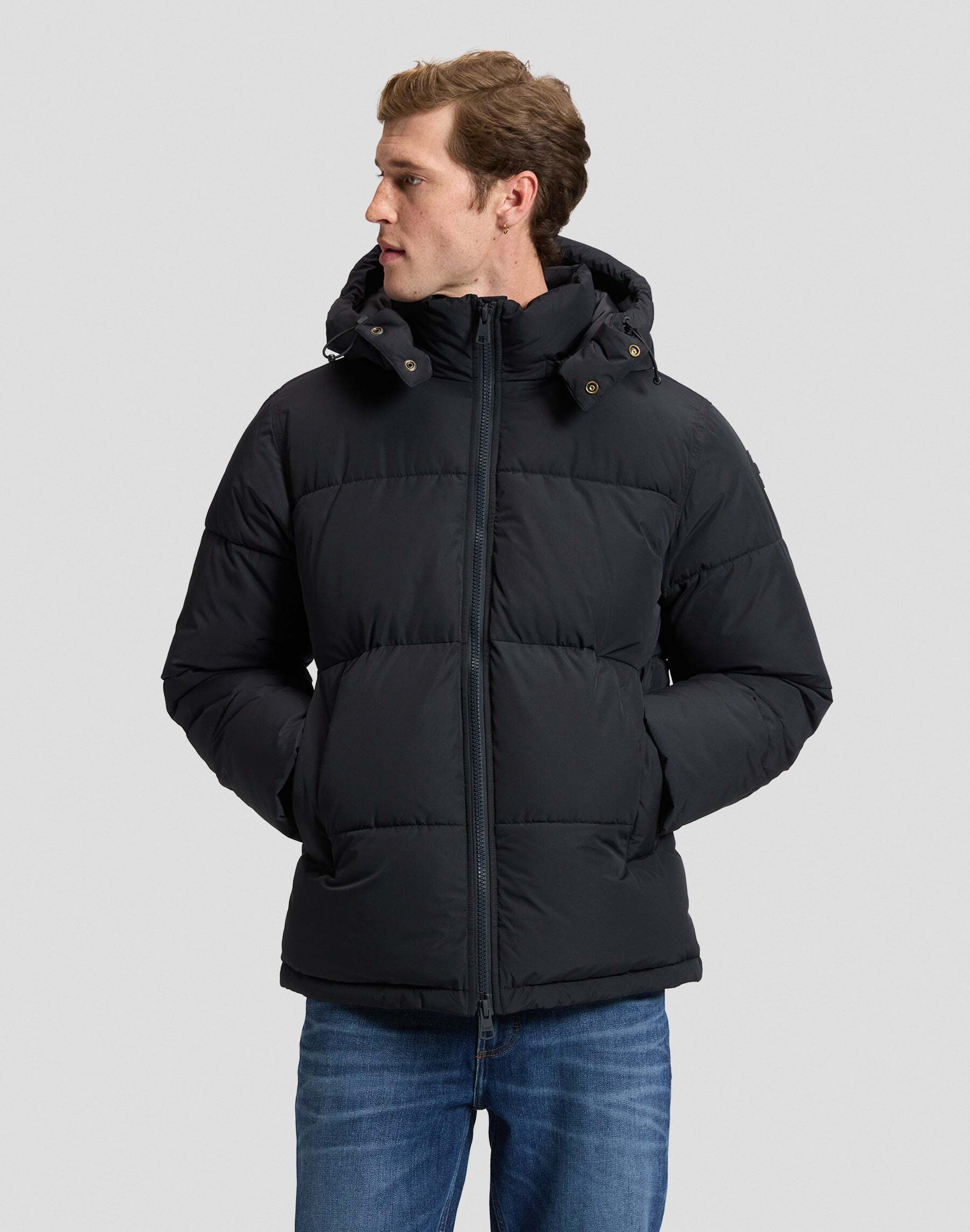 Winterjacke LEE "Lee Winterjacke Lee Puffer", Herren, Gr. XL, schwarz, Obermaterial: 55% Polyester PES. 45% Polyester Pol. recyc.., Jacken Winterjacke schwarz XL