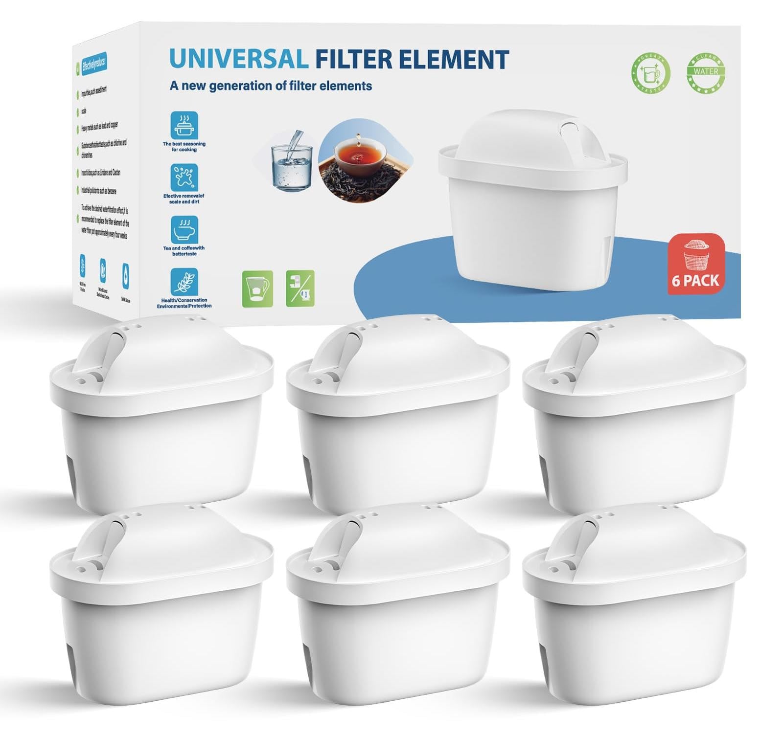 Dripio Filterpatronen compatibel met Brita Maxtra+ Pro, 6 stuks
