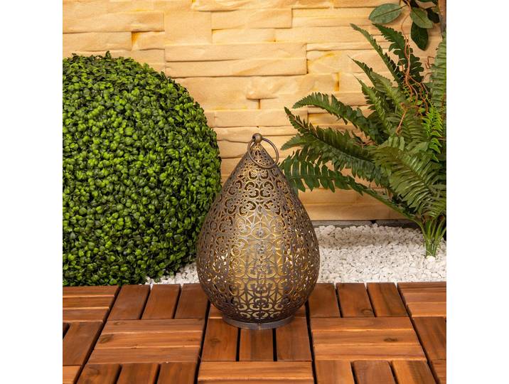 Näve LED-Dekoleuchte 5283758 mit Flammeneffekt, messing / gold, Metall, Marokkanisch / Orientalisch