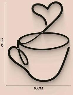 Uplift Treasures Black Metal Coffee Cup Wall Art Decor a
