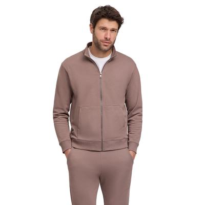 Kapuzenpullover FALKE "FALKE Zip-Jacke", Herren, Gr. S, braun (soil (5181)), Pullover Kapuzenpullover