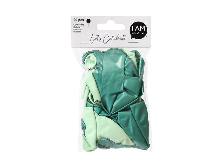 Luftballone 20 Stk. metallic grün & mint mix