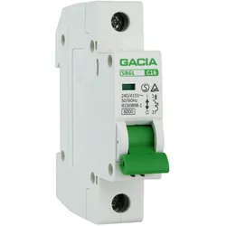 Leitungsschutzschalter C16A 1-Polig 6kA Sicherungsautomat LS-Schalter GACIA SB6L C 1P 16A