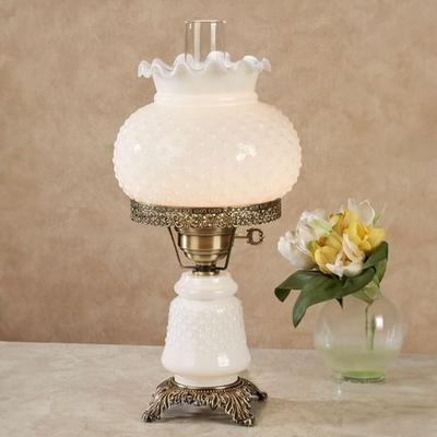 Touch of Class Mindy Hobnail Table Lamp White , White