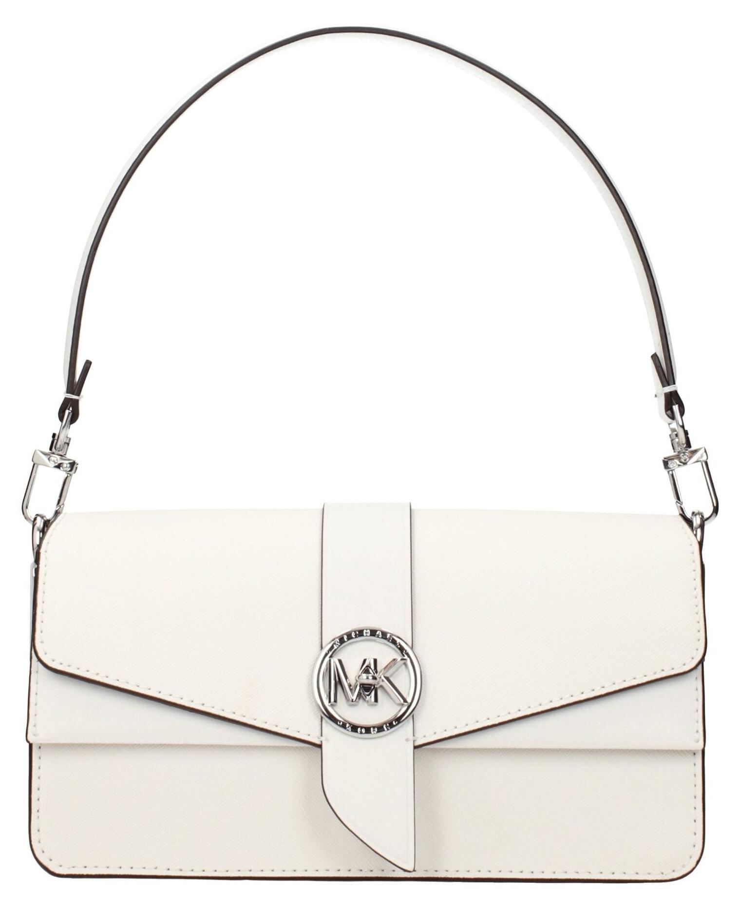 Michael Kors Greenwich Medium Optic White Saffiano silber
