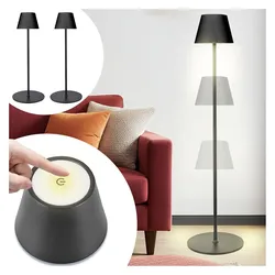 Casativo, Stehlampe, 2er-Set Moderne höhenverstellbare LED-Stehlampe, dimmbar, schwarz, 50 /90/130 cm (450 lm)