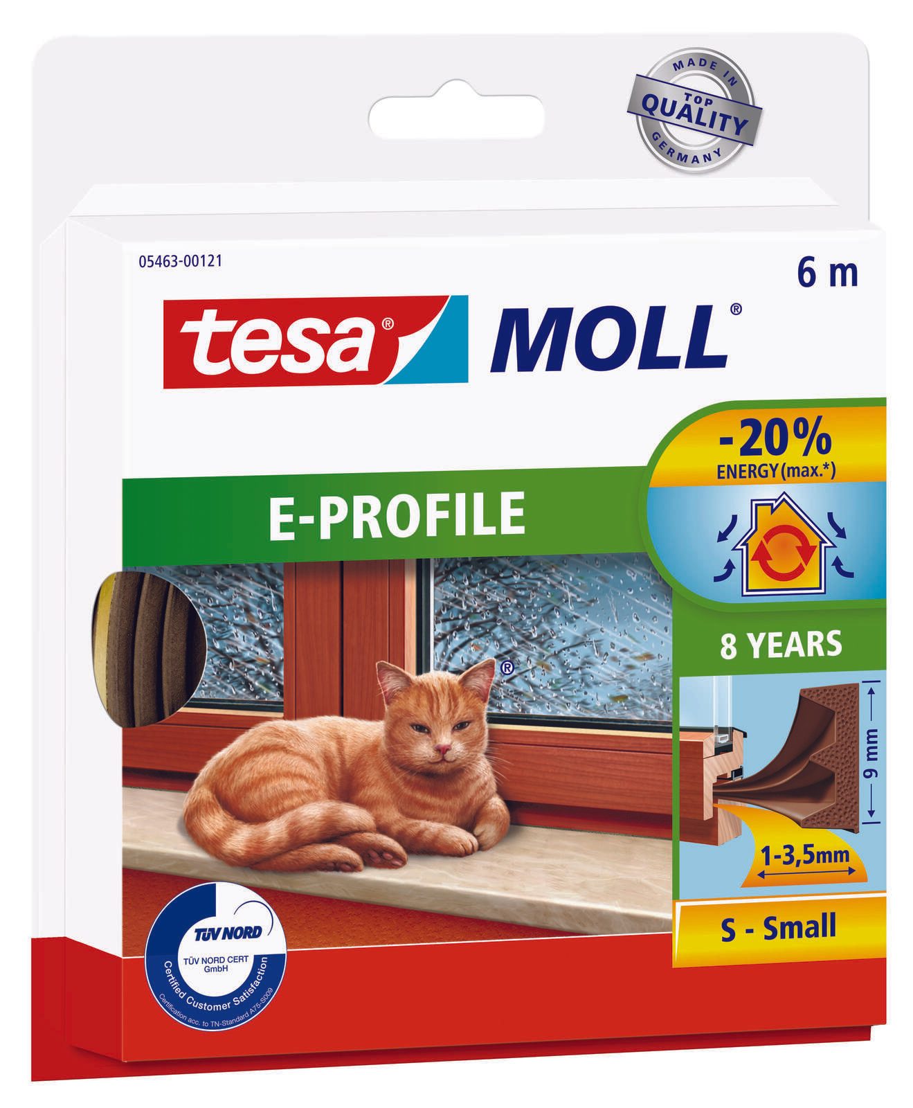 tesa Dichtungsbänder tesamoll E-Profil Gummidichtung 9 mm x 6 m braun 05463-00121-03