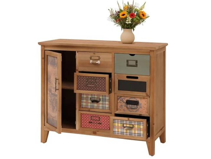 Mendler Apothekerkommode HWC-O63 Holz 80x91x40cm - Korpus Natur