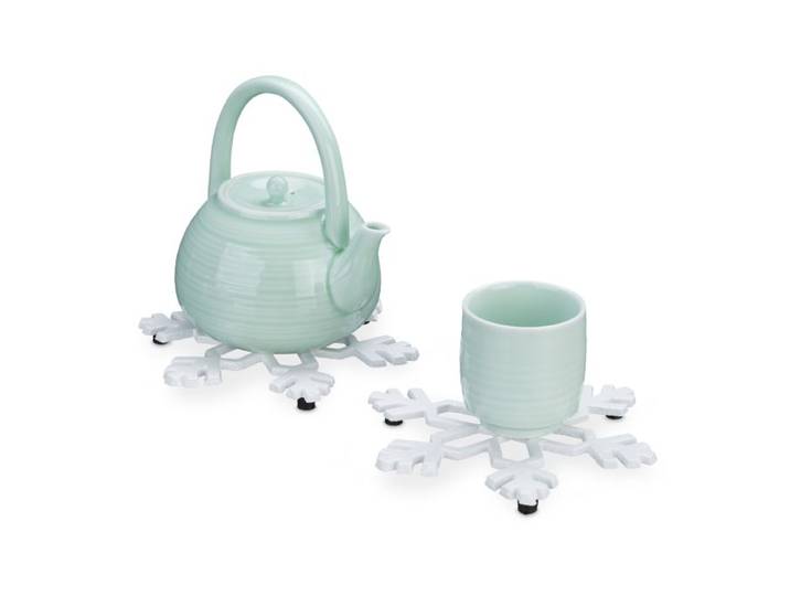 Relaxdays Topfuntersetzer Schneeflocke 2er Set