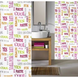 Kleine Wolke Duschvorhang Script Multicolor 180 x 200 cm (Breite x Höhe)
