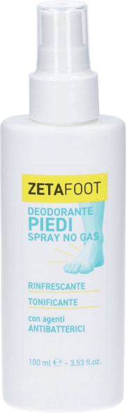 Zetafoot Spray Antiodore No Gas 100 ml Deodorante Fresco per Piedi e Calzature