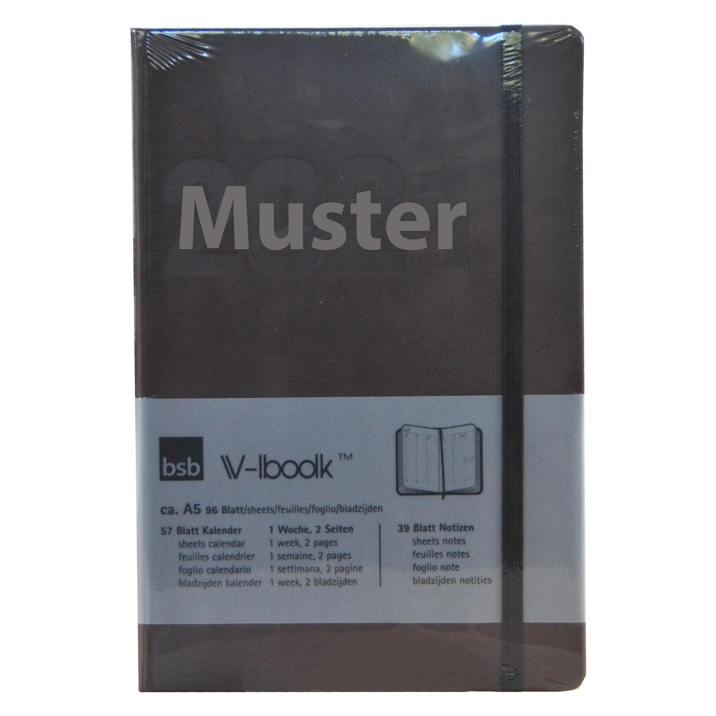 BSB-Obpacher Buchkalender A5 Kunstleder braun (A5, 1 Woche / 2 Seiten) (02-0148)