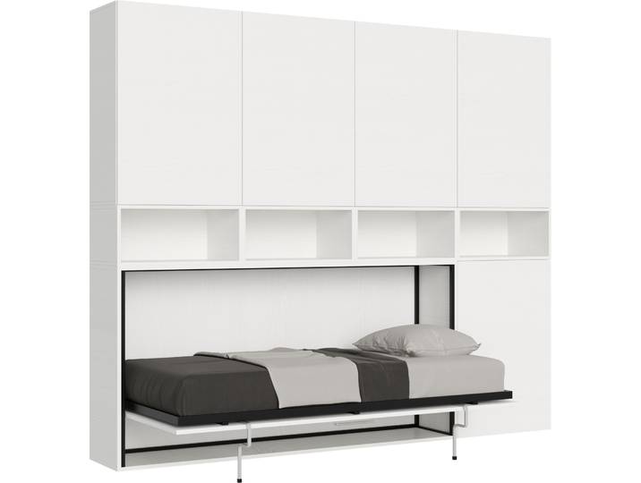 ITAMOBY - Armoire lit escamotable horizontal 1 couchage 85 Kando comp.C Frêne Blanc