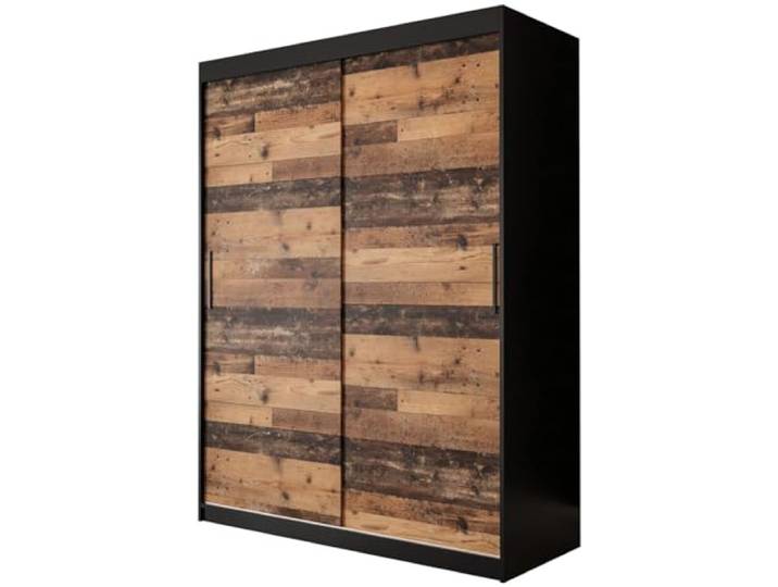 MEBLE KRYSPOL Schiebetürenschrank Old Style T Kleiderschrank - Wohnzimmerschrank Schiebetüren - Garderobenschrank - Schrank Schlafzimmer - Allzweckschrank - Natürlicher StilModern Design- 150 cm