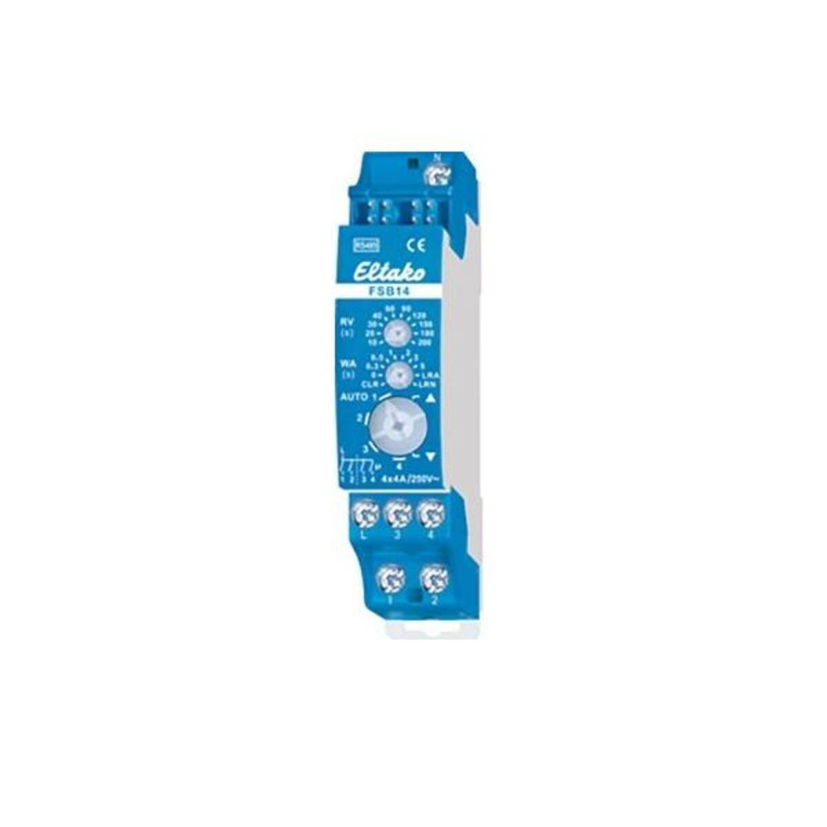 Eltako RS485-bus actuator FSB14, 2 kanalen voor rolluiken en zonwering, 2x230V motor, met regelgeving