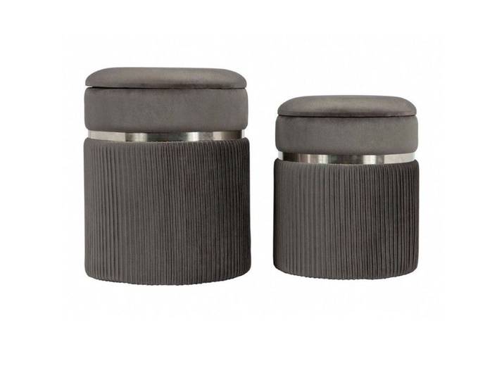 Lot de 2 Tabourets  Zora  44cm Gris & Argent