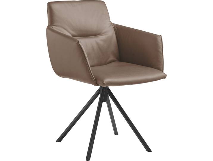 Polsterstuhl, Longlife Xtra-Leder, Grau (Fango), Drehbar, Mit Armlehne, Musterring JustB SP500