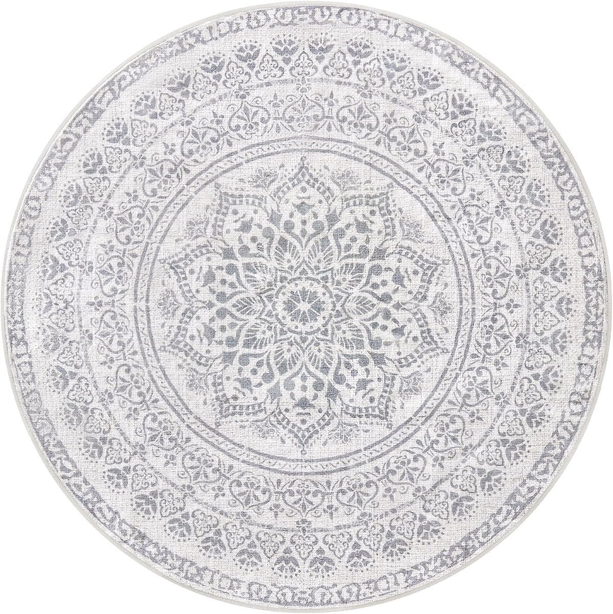 SONGMICS HOME Verina Collectie Rond Vloerkleed, Duif Grijs, Boho Stijl, Diameter: 160 cm
