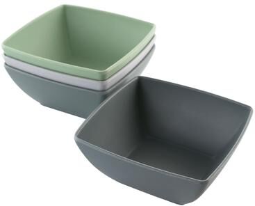 Gibson Home Grayson 4 Piece 6 Inch Melamine Bowl Set in Assorted Colors