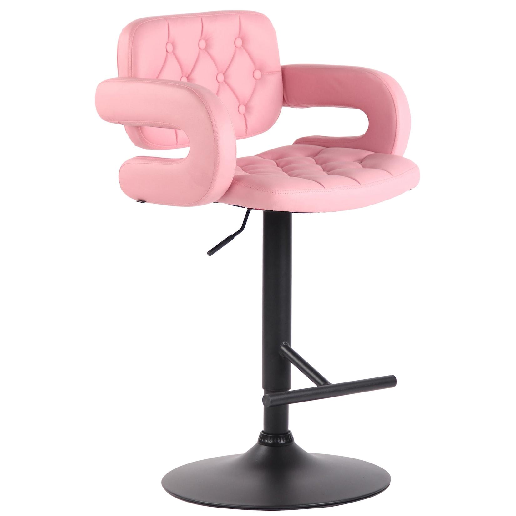 CLP Barhocker Dublin schwarz - Farbe: pink, Gestellfarbe: schwarz