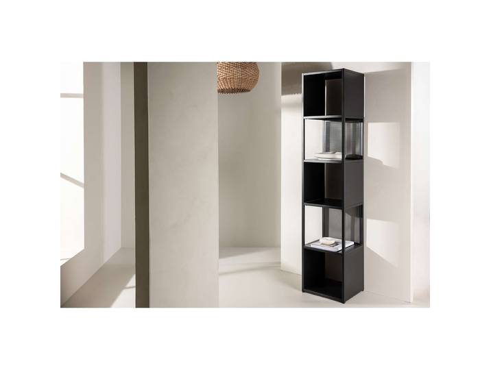 Regal Buenos Aires Böden: Spanplatte, beschichtet Gestell: Stahl, pulverbeschichtet Schwarz/Schwarz 40 x 185 x 40cm