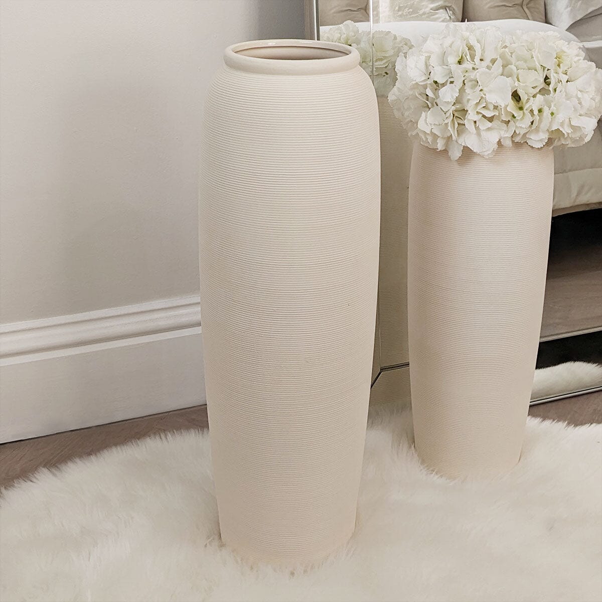 Solis XL Floor Standing Stone Ceramic Neutral Vase