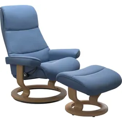 Relaxsessel STRESSLESS "View", blau (lazuli blau), B:91cm H:109cm T:83cm, Sessel, Relaxsessel, mit Classic Base, Größe L,Gestell Eiche