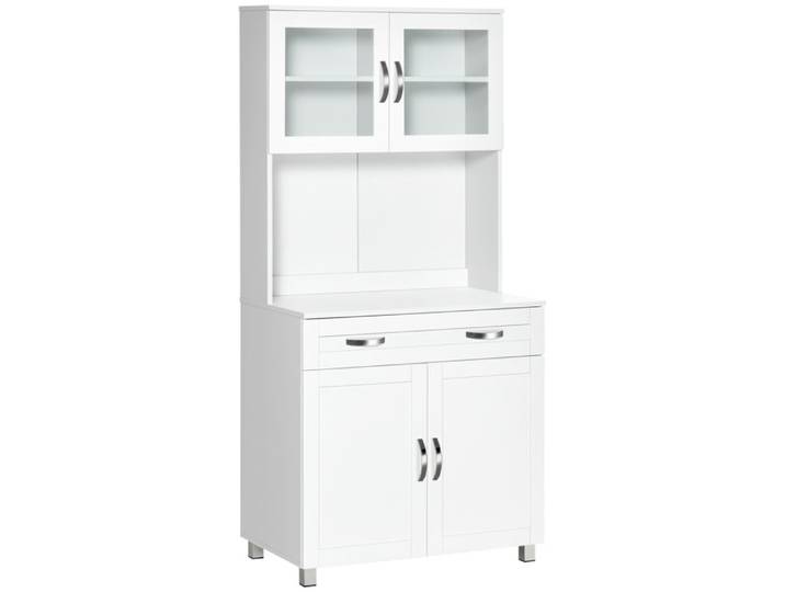 HOMCOM - Buffet haut cuisine - Panneaux de partiucules classe E1 - 80x48x170cm - Blanc
