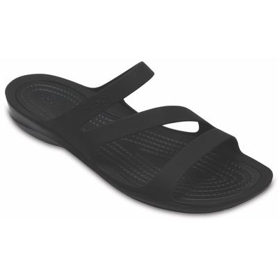Badepantolette CROCS "Swiftwater Sandal", Damen, Gr. 41, Croslite™, schwarz, Schuhe Badelatschen Pantolette, Sommerschuh, Badeschuh, Poolslides, genoppte Innensohle