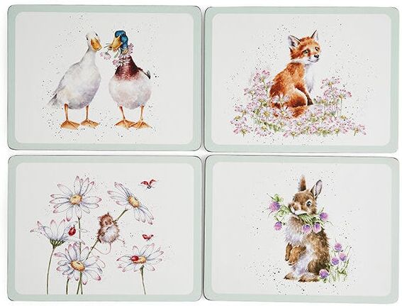 Wrendale Designs Set of 4 'Wildflower' Animal Placemats