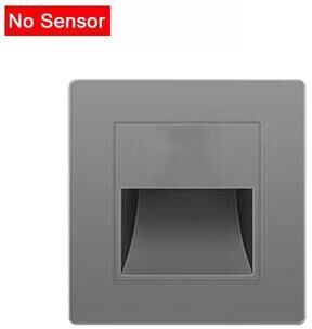 Inspire Select 3W Recessed LED Stair Step Light With Infrared Motion Sensor Indoor & Outdoor Wall Lamp For Stairs, Hallways & Bedroom no Sensor Gray