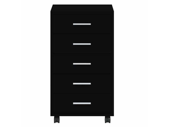NEUF Commode Cabinet de rangement élégant - Grande espace - Armoire à tiroirs avec roulettes Noir Bois d'ingénierie FR00_5686913912
