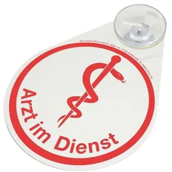BOI Hinweisschild »Arzt im Dienst« für Autoscheibe weiß, 8x11 cm