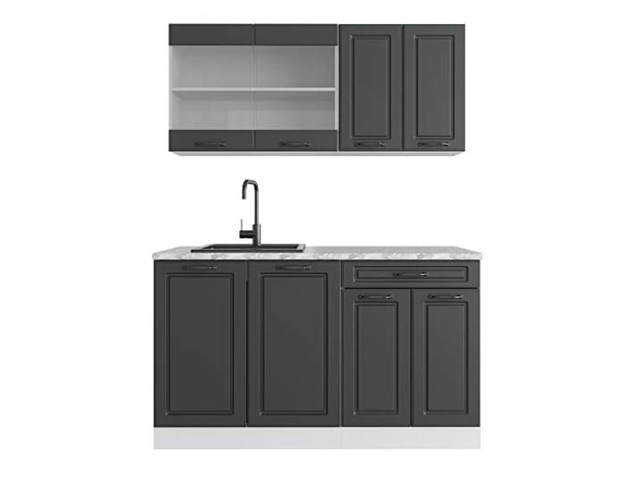 Vicco Singleküche R-Line, Anthrazit Landhaus, 140 cm