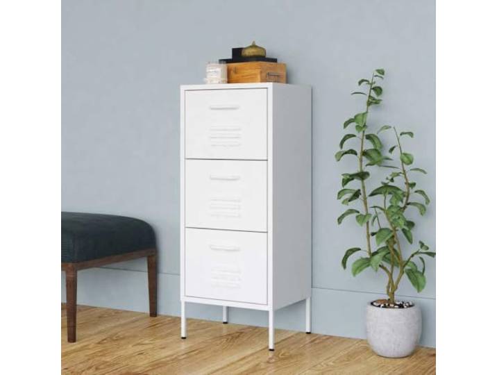 GPWERSDF Lagerschrank Weiß 42,5x35x101,5 cm Stahl mit Schubladen Nivellierer, kugelgelagerte Schienen, vollausziehbare Schubladen, robustes Stahlgehäuse