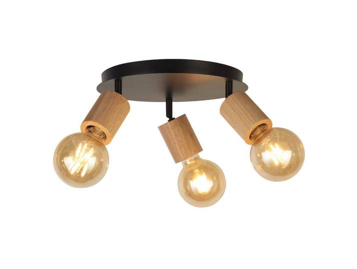 Houten plafondlamp Spinny 3-lichts Searchlight - 50211-3NA