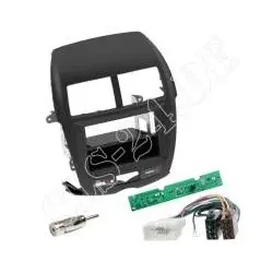 Autoradio 1-DIN Einbaurahmen Radioblende+Adapterkabel Einbauset für Mitsubish...