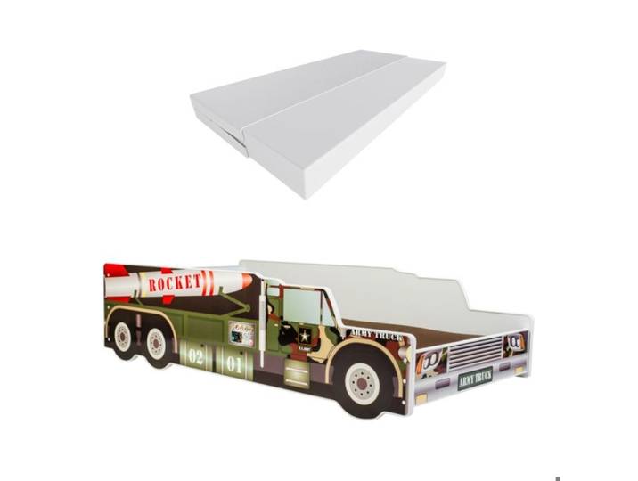 Lit enfant voiture 140x70 cm avec matelas – idéal pour un petit conducteur
