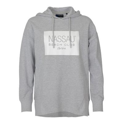 Kapuzenpullover NASSAU BEACH "NB231058", Damen, Gr. XS, grau (grau melange), 100% Baumwolle, Pullover Kapuzenpullover