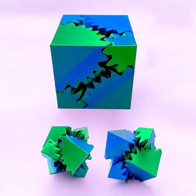 Useful Little Things 3D Printed Gear Ball Fidget Toy square Green