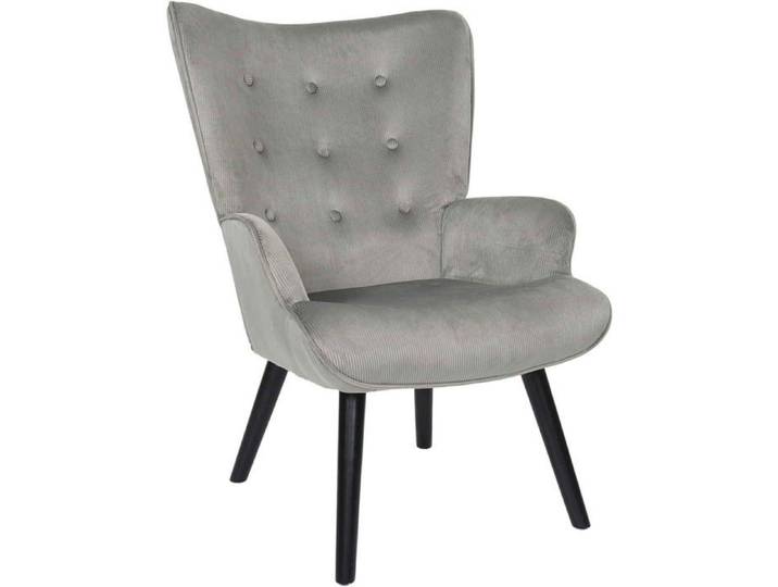 Fauteuil - HOME DECO FACTORY - GIULIA - Élégant - Confortable - Gris